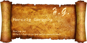 Herczig Gergely névjegykártya